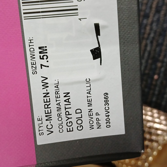 Vince Camuto Meren Woven Metallic Sandals In Gold 7.5M - Picture 7 of 8